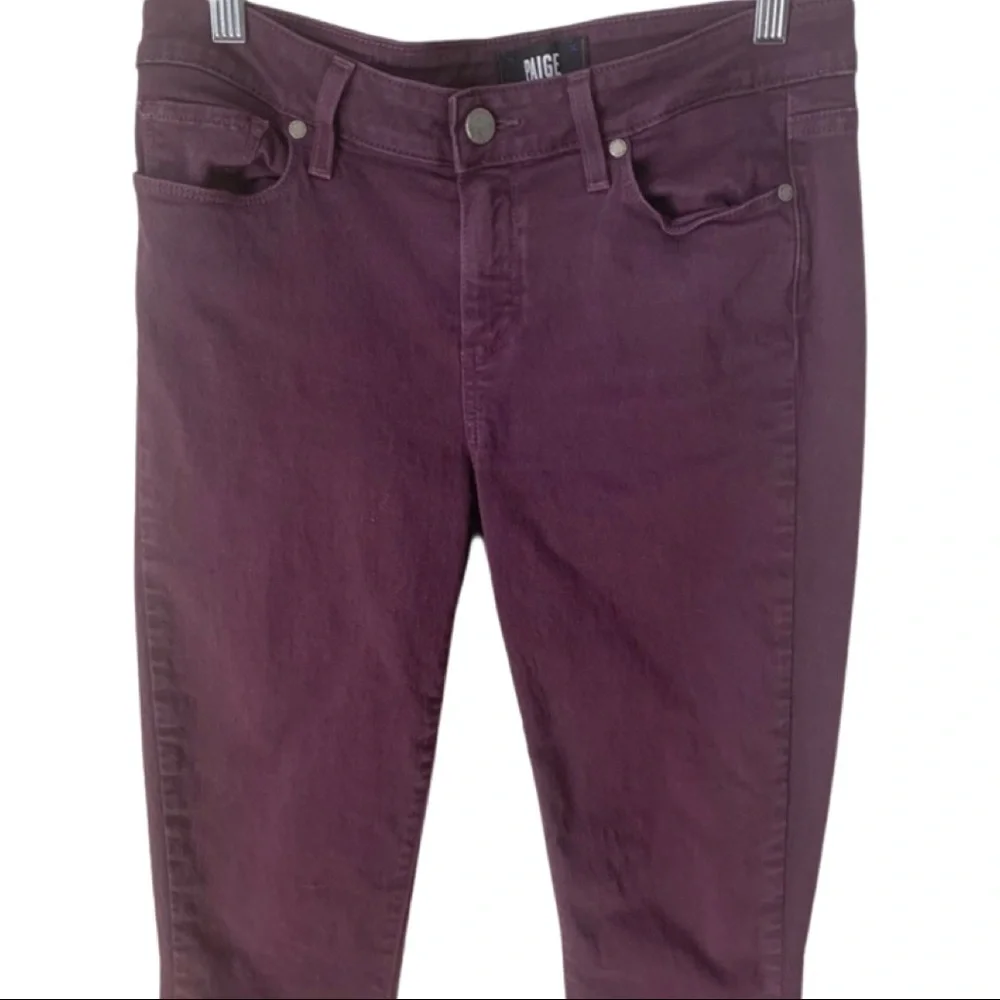 PAIGE Verdugo Ankle Skinny Jeans Autumn Plum Maroon Purple Size 29 - Picture 10 of 13